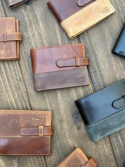 Billetera De Cuero Bicolor